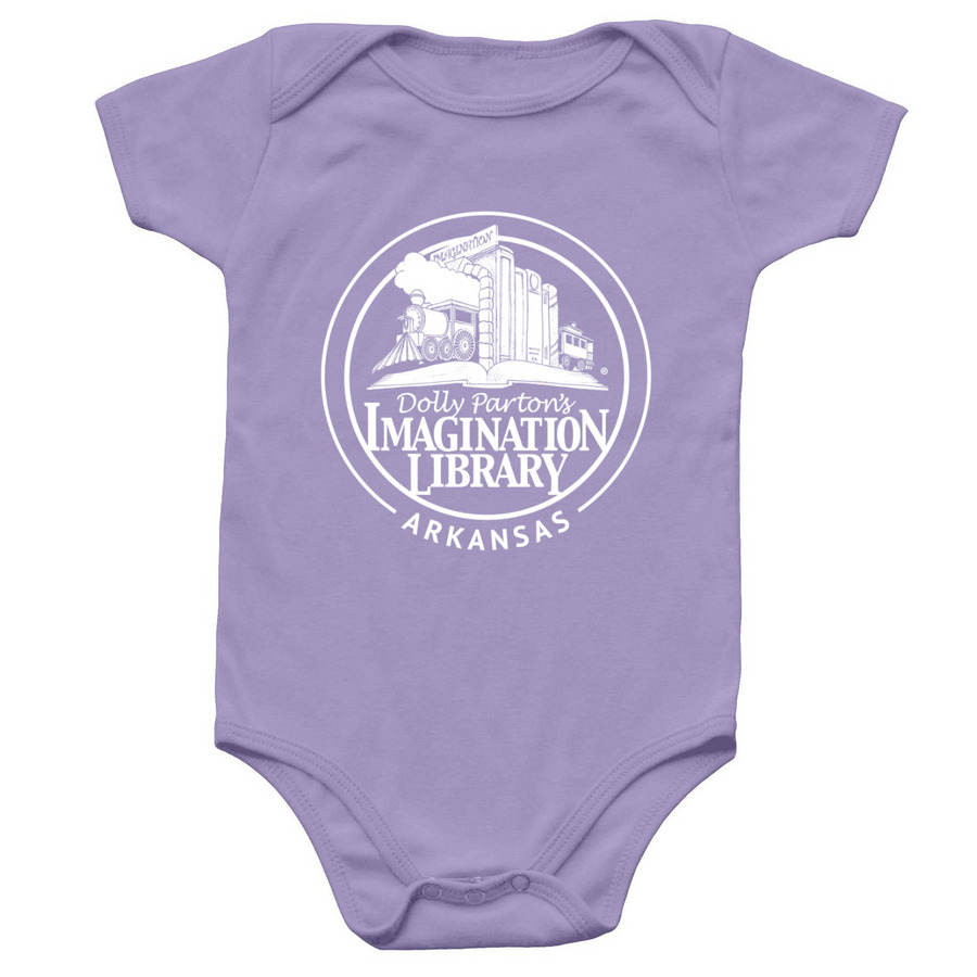 Arkansas Imagination Library Infant Onesie, a Lavender Infant Onesie