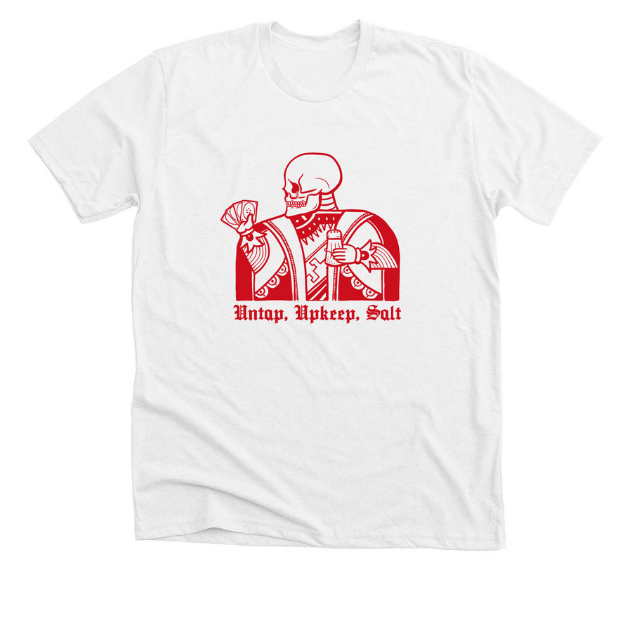 Untap, Upkeep, Salt (Red), a Solid White Blend Premium Unisex Tee