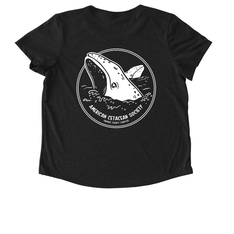 ACS-OC Chapter Pocket Logo Gray Whale Back, a Space Black Allmade Eco Triblend Women?s Scoop Neck Tee (back-view)
