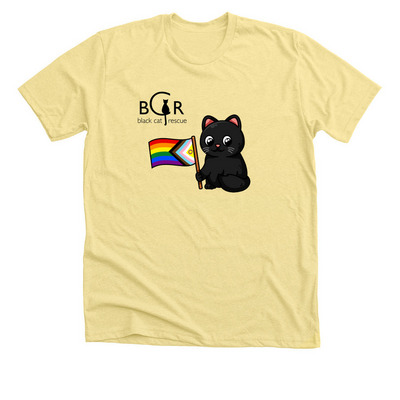 Black Cat Rescue - Pride 2023, a Heather Yellow Gold Premium Unisex Tee