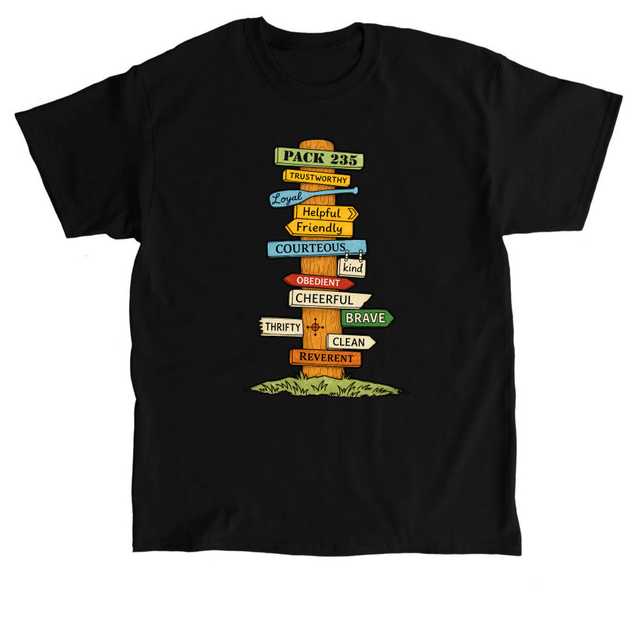 The 12 points of the Scout Law - Color, a Black Classic Unisex Tee