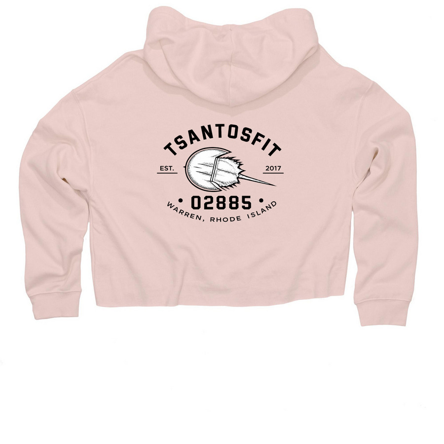 THE 02885 COLLECTION, a Blush Women?s Lightweight Cropped Hoodie (back-view)