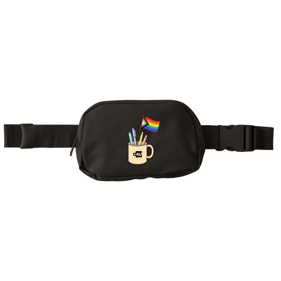 Pride Pencil Cup Cross Body, a Deep Black Matte Hip Pack