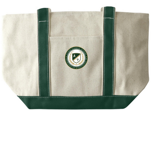 Anthem Tote Bag, a Natural/Forest Large Two-Tone Canvas Tote Bag