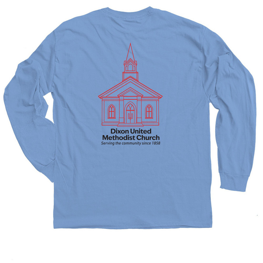 New Dixon UMC Shirts, a Carolina Blue Classic Long Sleeve Tee (back-view)