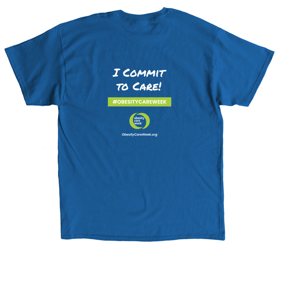 Obesity Care Week Apparel, a Royal Classic Unisex Tee (back-view)