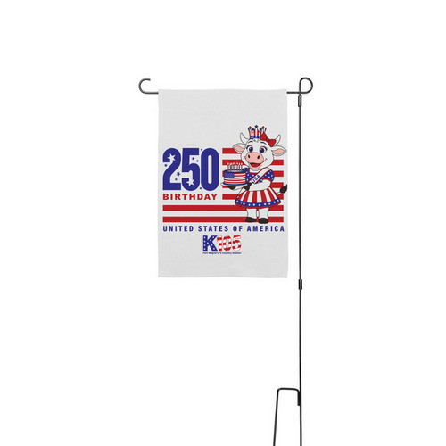 USA's 250th Yard Flag, a White 12" x 18" Yard Flag with Stake