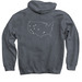 Map of Us (Reversed Outline), a Dark Heather Pullover Hoodie (back-view)