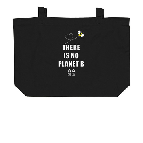 There is No Planet B - Organic Totes, a Black Large Organic Cotton Tote Bag