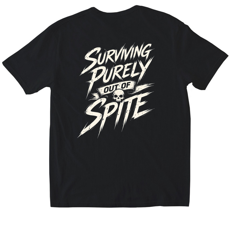 Surviving, a Black Softstyle Cotton Tee (back-view)
