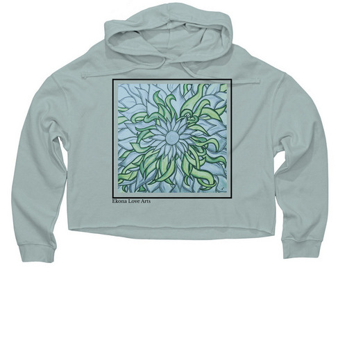 My Flowered Soul Apparel, a Sage Women?s Lightweight Cropped Hoodie