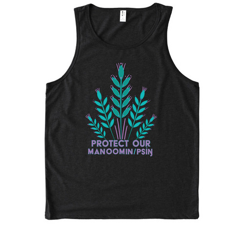 Protect Our Wild Rice!, a Deep Black Allmade Eco Triblend Tank