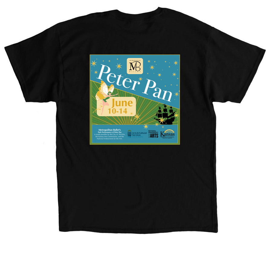 2026 Peter Pan Wear- Short Sleeve *Back, a Black Classic Unisex Tee (back-view)