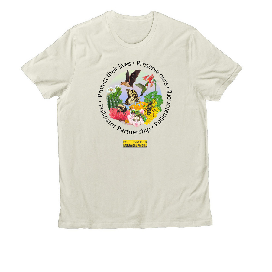 Our Future Flies with Pollinators- Light, a White Sand Allmade Organic Cotton Unisex Tee