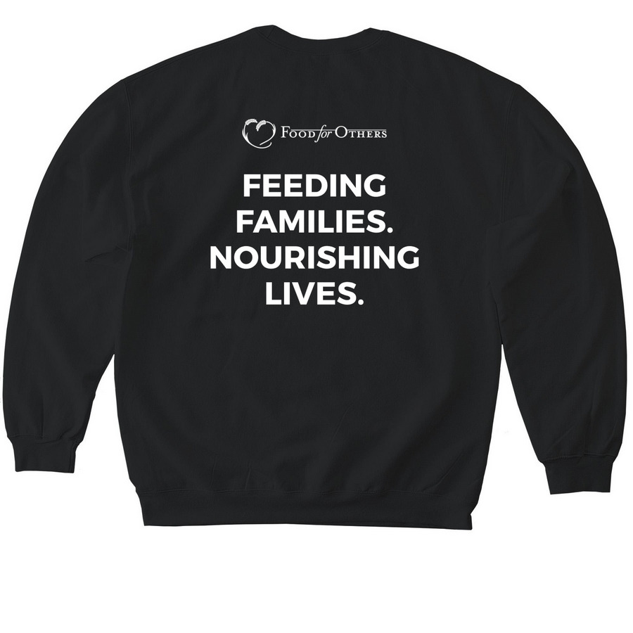 FFO Feeding Families Sweater, a Black Softstyle Crewneck Sweatshirt (back-view)