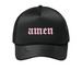 AMEN FOAM TRUCKER, a Deep Black Printed Foam Trucker Hat