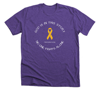No One Fights Alone, a Heather Team Purple Premium Unisex Tee