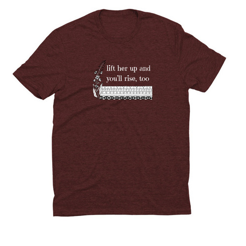 Uplifting- light font, a Vino Red Allmade Eco Triblend Unisex Tee