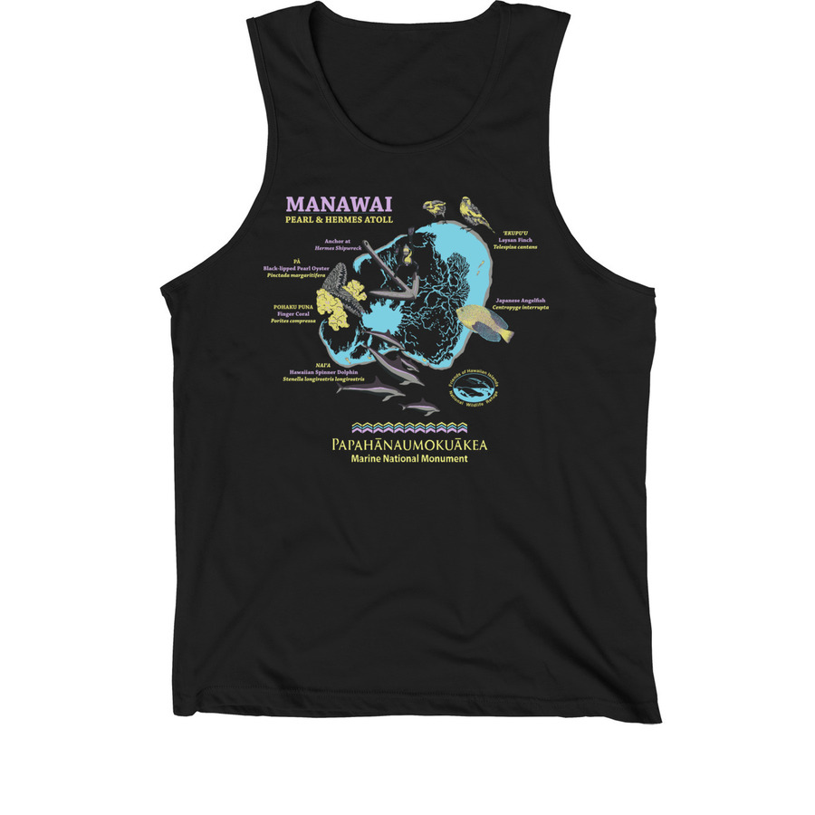Manawai- Pearl & Hermes Atoll, a Black Premium Cotton Tank