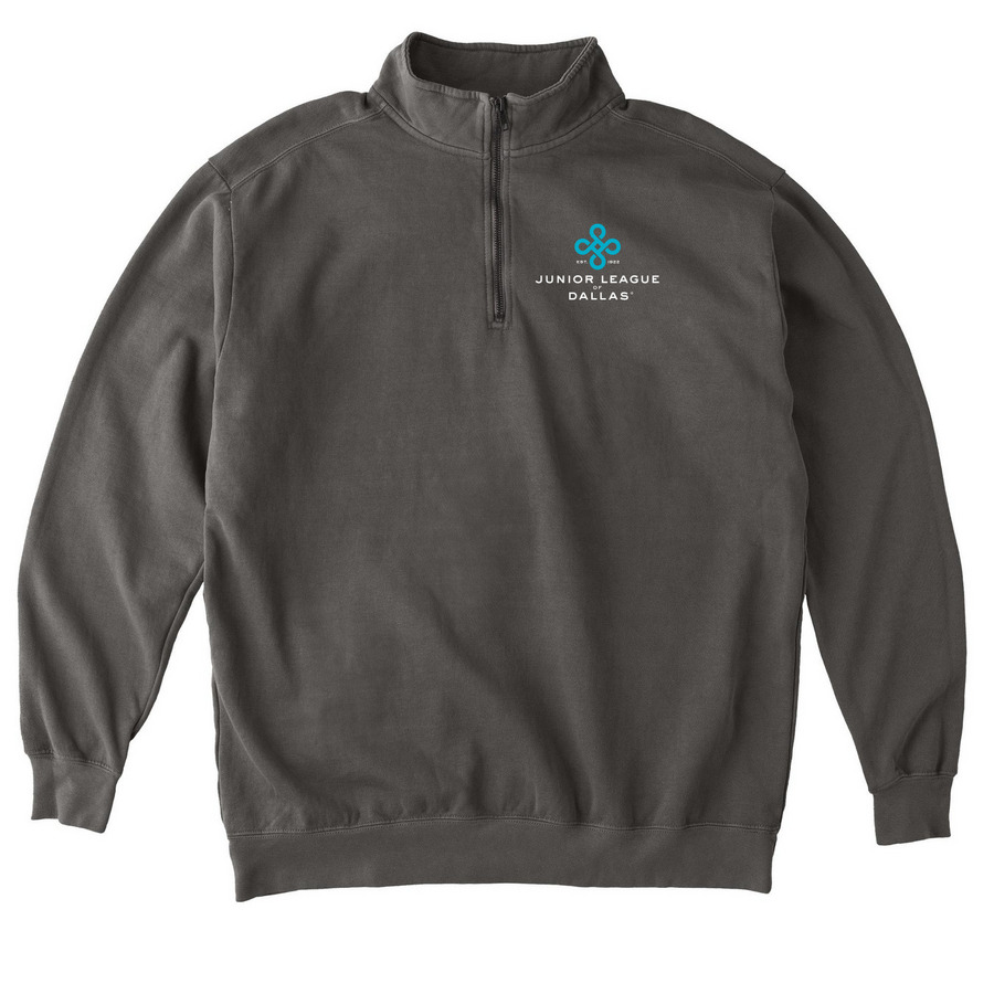 JLD&nbsp;Classic&nbsp;Logo - Dark, a Pepper Comfort Colors Quarter Zip Pullover