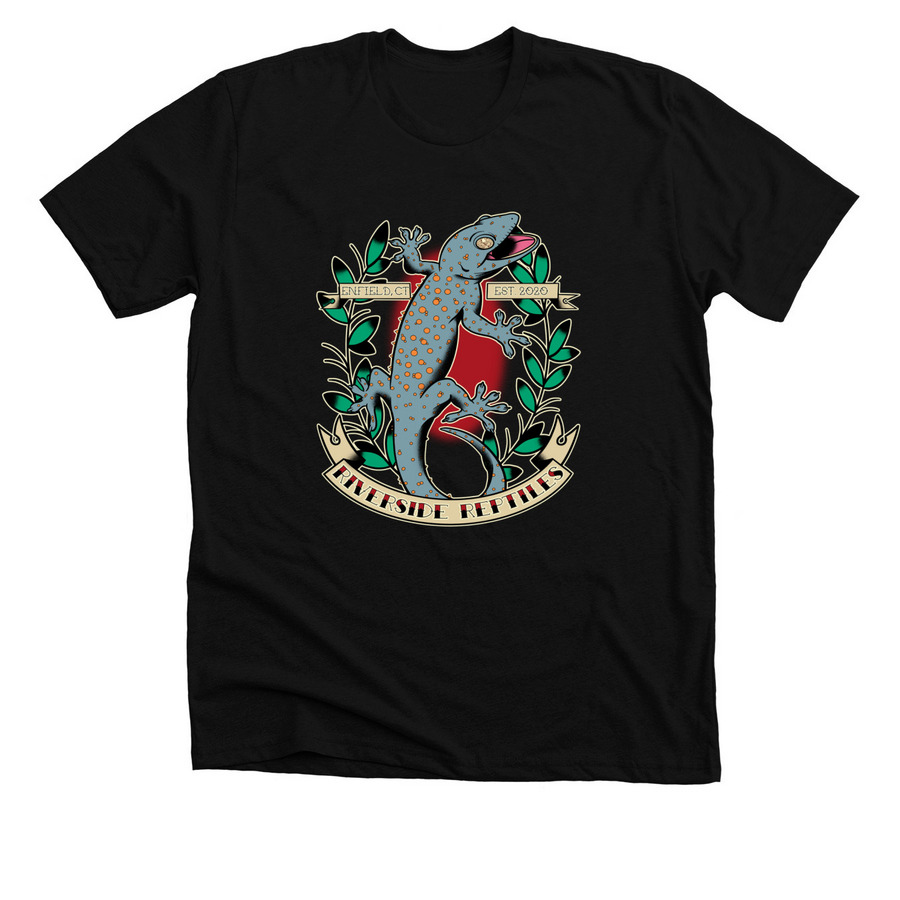 Vintage Riverside Reptiles Logo, a Solid Black Blend Premium Unisex Tee