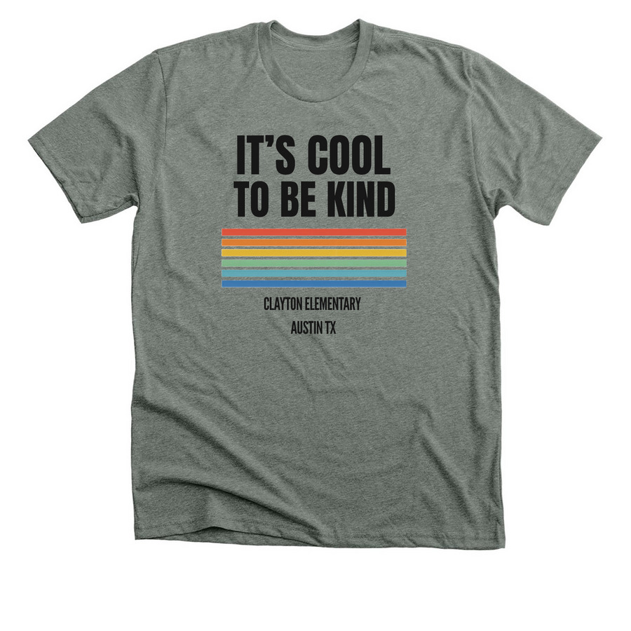 It's Cool to Be Kind, a Deep Heather Premium Unisex Tee