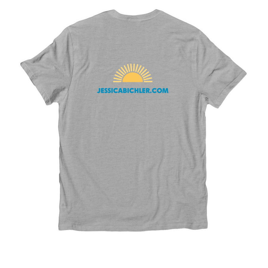 We are Bonkers for Jessica Bichler!, a Granite Grey Heather Allmade Organic Cotton Unisex Tee (back-view)