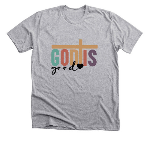 GOD IS GOOD, a Athletic Heather Premium Unisex Tee