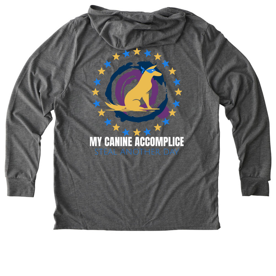 More Good Stuff for Good Dogs, a Aluminum Grey Allmade Eco Triblend Hoodie Tee (back-view)