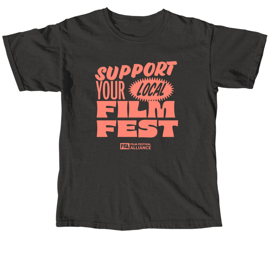 Support Your Local Film Fest, Coral Imprint&nbsp;, a Pepper Comfort Colors Unisex Tee