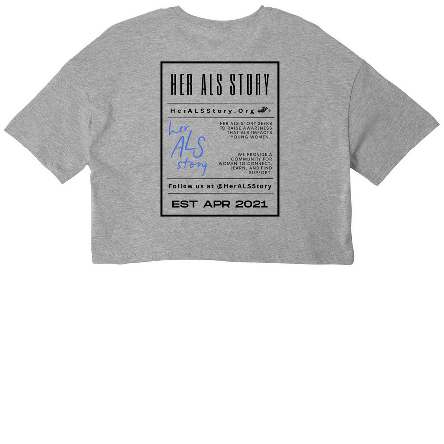 HAS26, a Athletic Heather Women?s Cropped Cotton Tee (back-view)