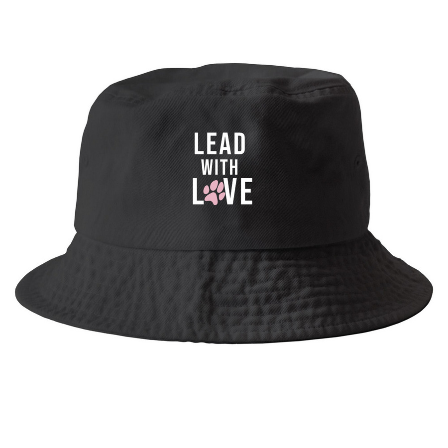Leading With Love&nbsp;, a Black Printed Bucket Hat