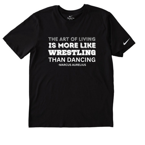 NIKE DRY FIT- ART OF LIVING T, a Black Nike Dri-FIT Jersey Blend Performance Tee