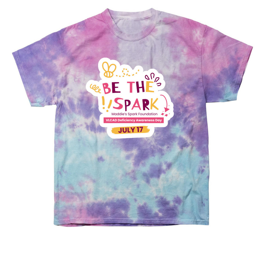 Be the Spark Tie Dye- VLCAD Awareness, a Cotton Candy Classic Tie Dye Tee