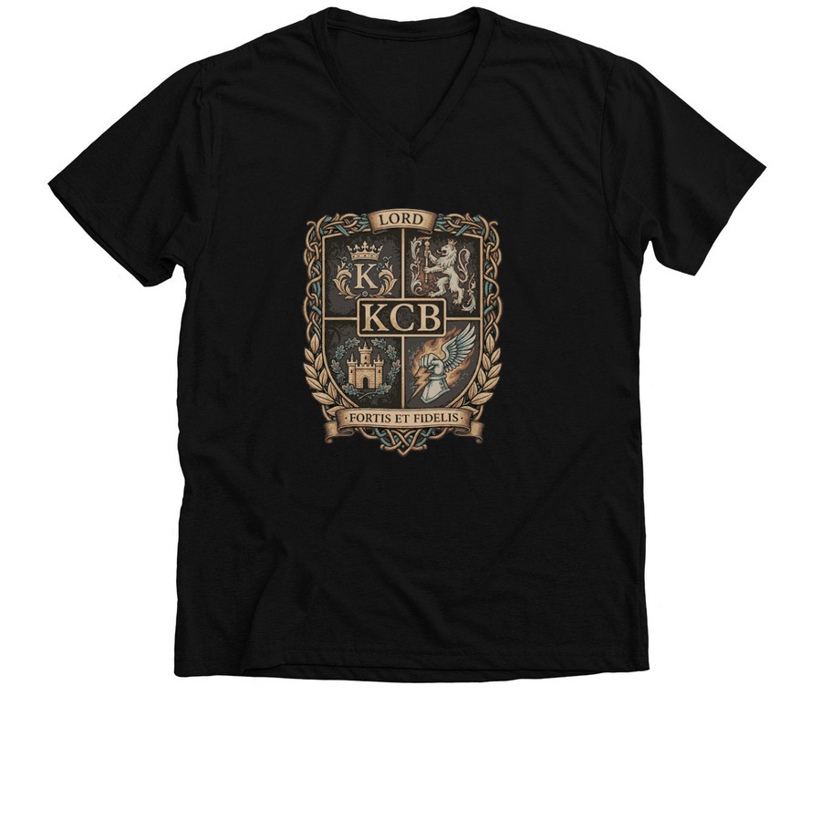 *New Lord KCB LOGO, a Solid Black Blend Premium V-Neck Tee