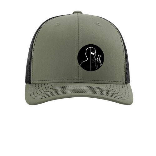 The Explorer Cap, a Loden/ Black Printed Snapback Trucker Cap