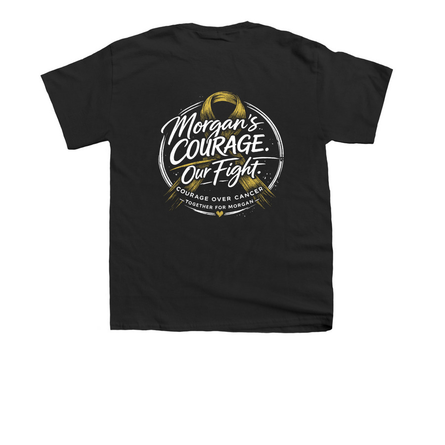 Morgan's Courage, a Black Youth Unisex Tee (back-view)