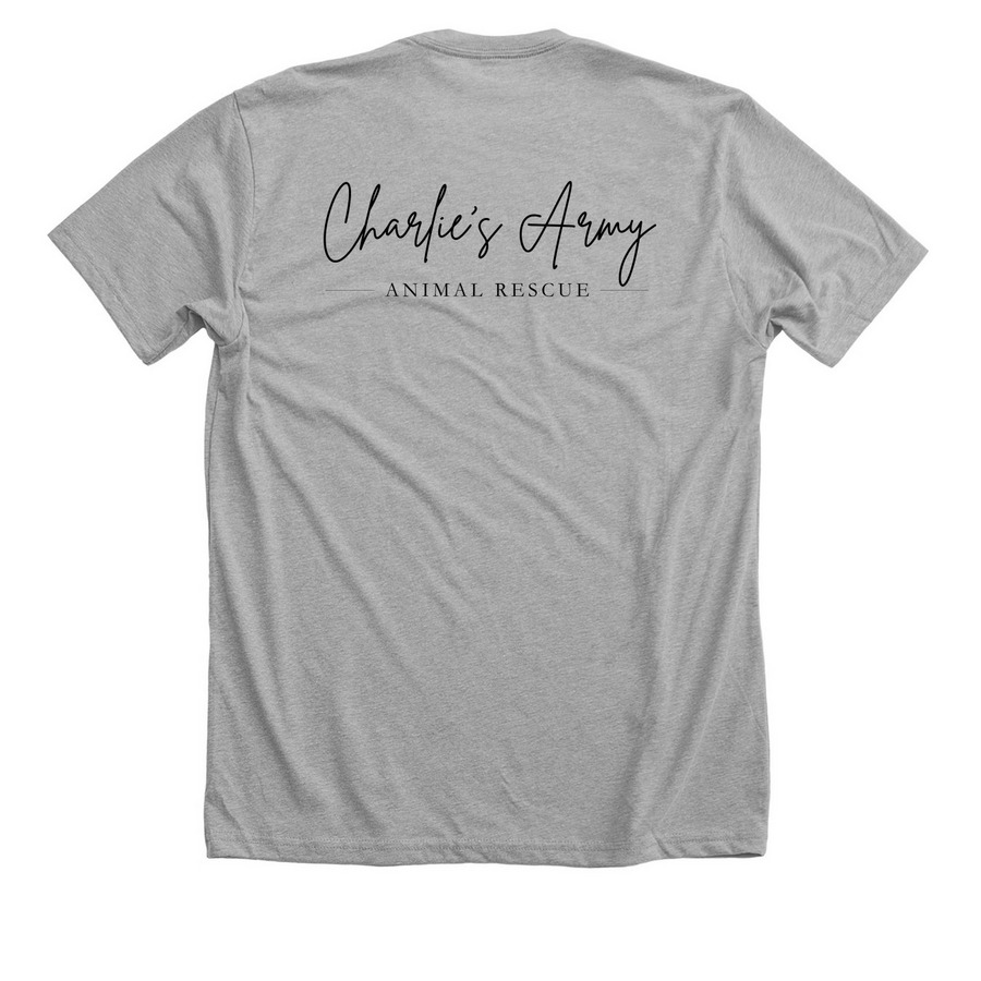 The Loving Rolo Campaign, a Athletic Heather Premium Unisex Tee (back-view)