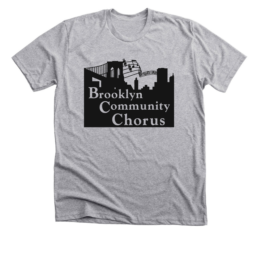 Keep Brooklyn Community Chorus Singing!, a Athletic Heather Premium Unisex Tee