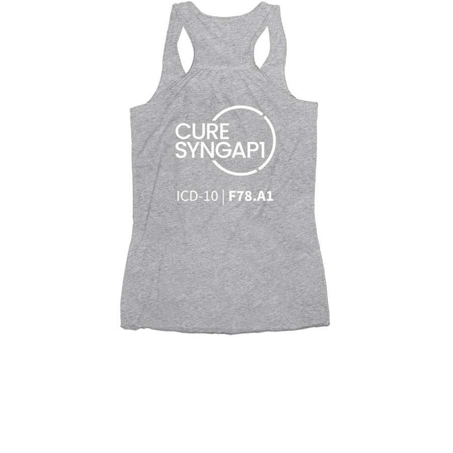 Syngap Warrior, a Athletic Heather Women's Racerback (back-view)