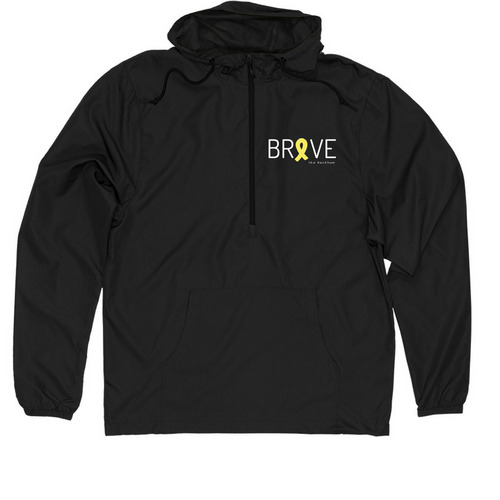 Brave Like Beckham - Adult Jacket, a Black Quarter-Zip Windbreaker