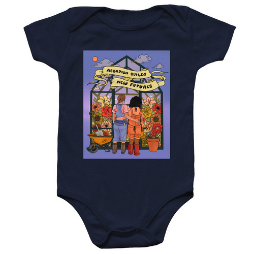 Abortion Builds New Futures Baby Onesie, a Navy Infant Onesie