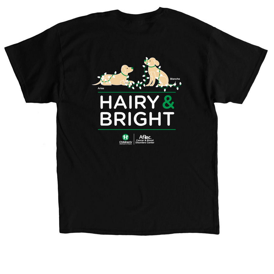 Hairy & Bright, a Black Classic Unisex Tee (back-view)