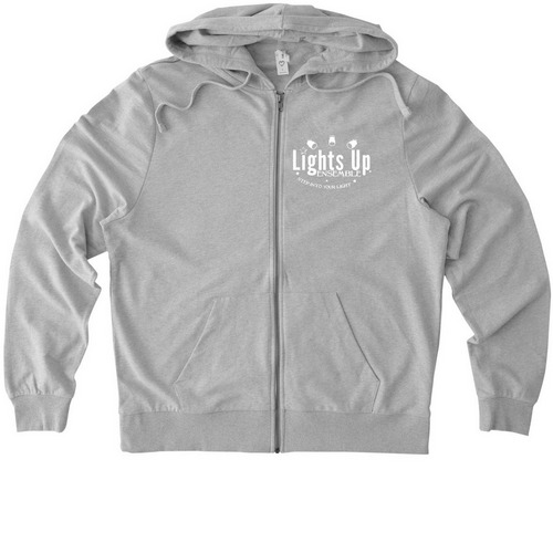 LUE Zip Up Collection, a Granite Grey Heather Allmade Organic French Terry Zip Up Hoodie