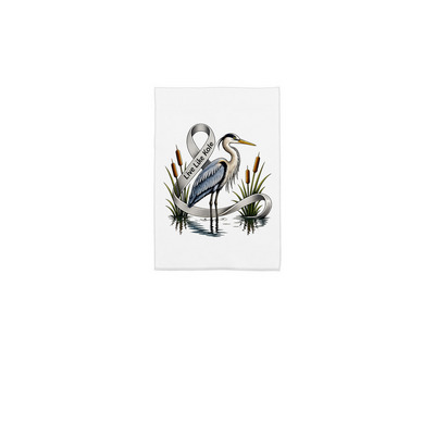 HERON GARDEN FLAG, a White 12" x 18" Yard Flag
