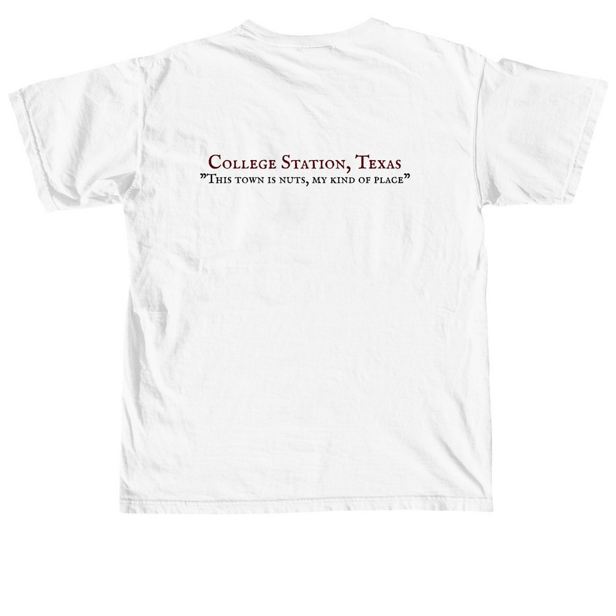 College Station Mikey Tee&nbsp;, a White Comfort Colors Unisex Tee (back-view)