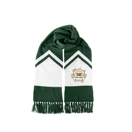 Tree Trust 50th&nbsp;Scarf, a Forest Green/ White Two-Tone Gameday Scarf