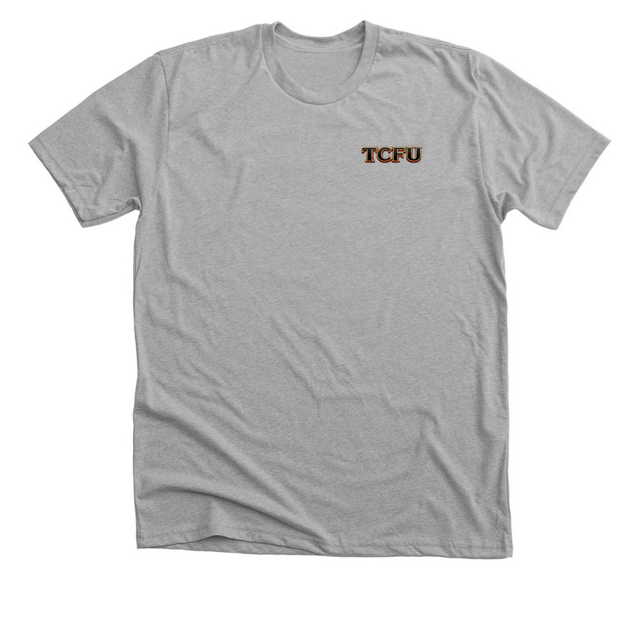 TCFU Chrissy Tees Mini Logo Front&nbsp;, a Athletic Heather Premium Unisex Tee