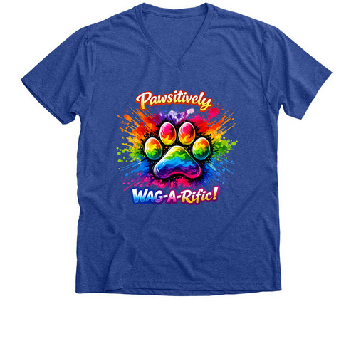 WAG-A-Rific!, a Heather True Royal Premium V-Neck Tee