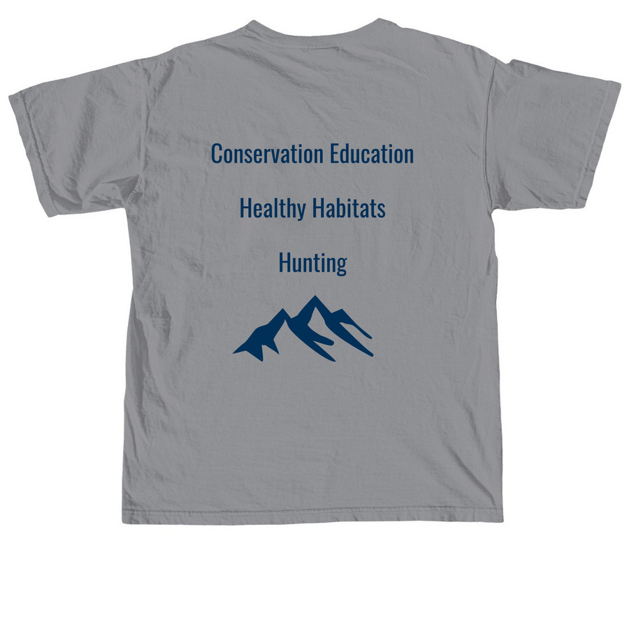 JCPF Standard, a Granite Comfort Colors Unisex Tee (back-view)